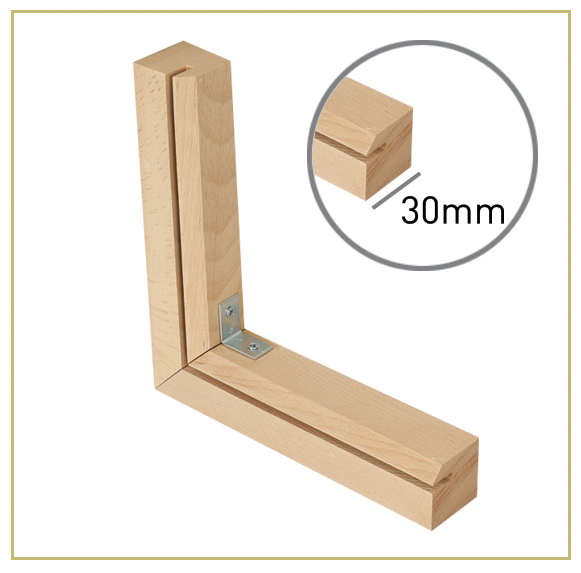 30mm Ahşap Tekstil Box Profil